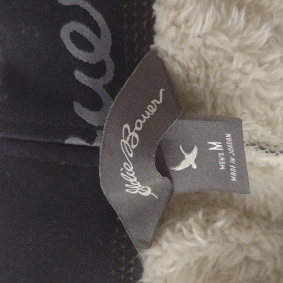 Eddie Bauer joggers mens Size M Fully lined faux shearling body and pockets Grey - Picture 10 of 12